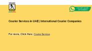 Courier Services in UAE | International Courier Companies