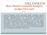 How Much Cosmetic Surgery in the UK Cost