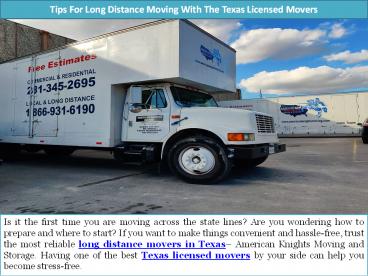 Tips For Long Distance Moving With The Texas Licensed Movers