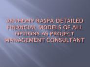 Anthony Raspa Detailed Financial Models of All Options as Project Management Consultant