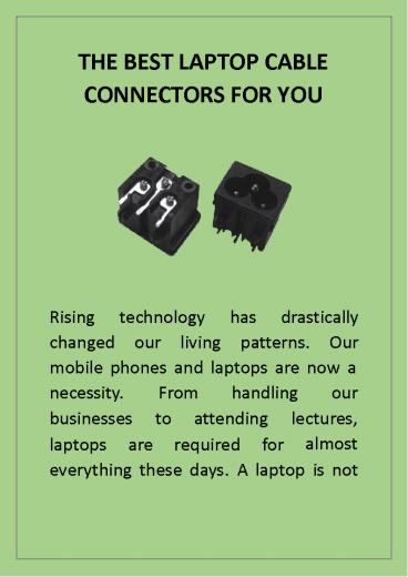 Laptop Connectors