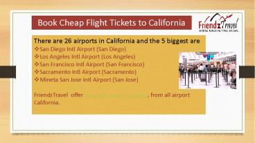 Cheap Flight Tickets to California