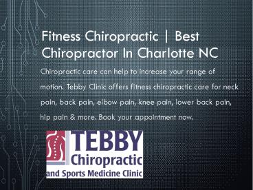 Fitness Chiropractic | Best Chiropractor In Charlotte NC