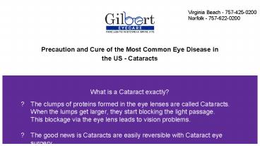 Precautions and cure of most common Eye Diseases - EYE CATARACTS