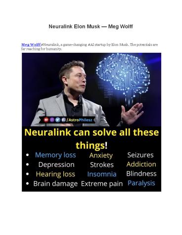 Neuralink Elon Musk — Meg Wolff