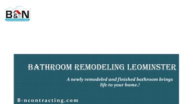 Bathroom Remodeling Leominster