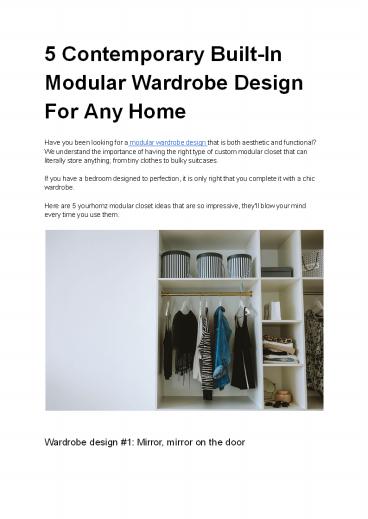 5 Contemporary Built-In Modular Wardrobe Design For Any Home