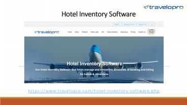Hotel Inventory Software