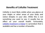 Benefits of Cellulite Treatment