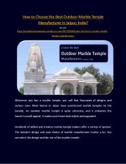 Choose the Best Outdoor Marble Temple Manufacturer