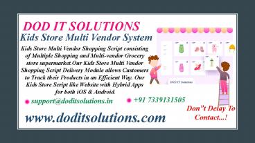 Readymade Kids Store Multi Vendor System - DOD IT SOLUTIONS