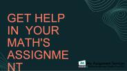 Get Help In Your Math's Homework