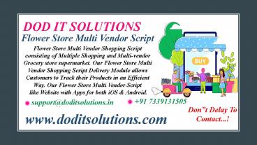 Flower Store Multi Vendor System - DOD IT SOLUTIONS