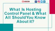 What is hosting control panel ? (1)
