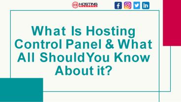 What is hosting control panel ?