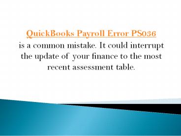 QuickBooks Payroll Error PS036