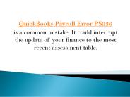 QuickBooks Payroll Error PS036