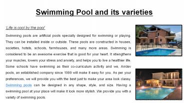 Find the swimming pool builders | Arrdevpools