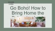 Go Boho with stylish Interior Design Solutions