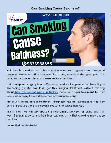 Can Smoking Cause Baldness?