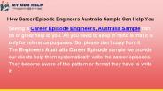 How Career Episode Engineers Australia Sample Can Help You