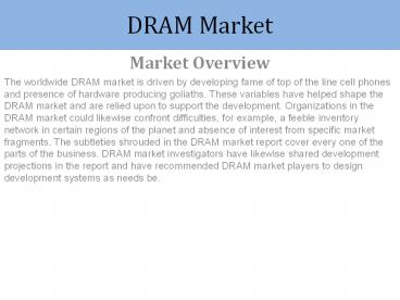 DRAM Market Report