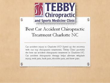 Best Car Accident Chiropractic Treatment Charlotte NC