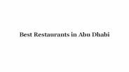 Best Restaurants in Abu Dhabi