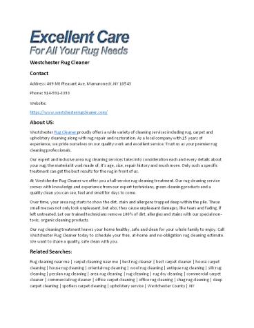 Westchester Rug Cleaner