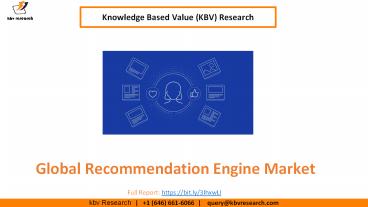 Global Recommendation Engine Market size to reach USD 11.4 Billion by 2027 - KBV Research