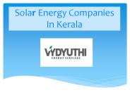 Solar Energy Companies In Kerala | Vydyuthi Energy Services