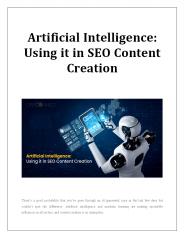 Artificial Intelligence: Using it in SEO Content Creation