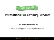 International Tax Advisory Services