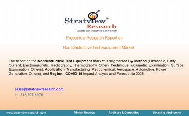 Non Destructive Test Equipment Market Trends, Dynamics & Market Insights
