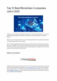Top 10 Best Blockchain Companies List In 2022