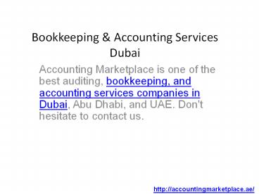 Bookkeeping and accounting firms in Dubai