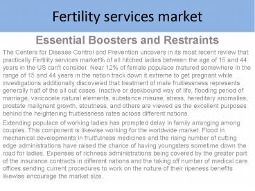 Fertility Services Market Research Report