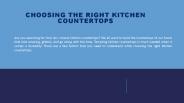 Choosing the Right Kitchen Countertops