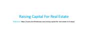 Raising Capital For Real Estate