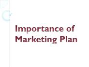 Importance of Marketing Plan