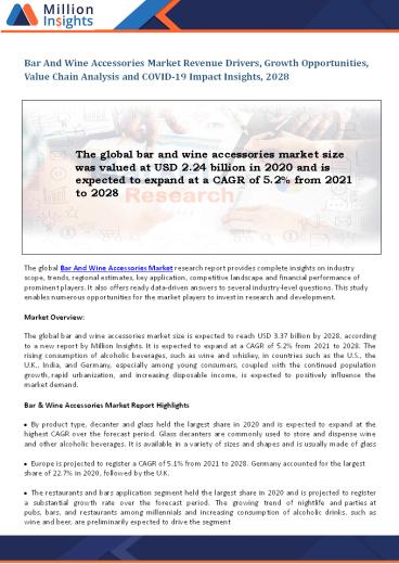 Bar And Wine Accessories Market