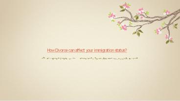 How Divorce can affect your immigration status?