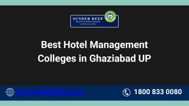 NCHMCT Colleges in Ghaziabad | Hotel Management Certificate Courses
