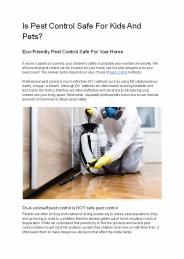 Is Pest Control Safe For Kids And Pets?