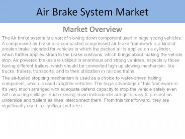 Air Brake System Market Report