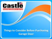 Things to Consider Before Purchasing Garage Door