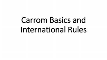 Carrom Basics and International Rules