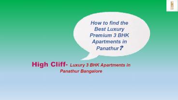 Luxury Premium 3 BHK Apartments in Panathur