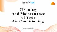 Cleaning and Maintenance of your Air Conditoining