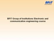 Best BTech Electronic and communication engineering college | BFIT
